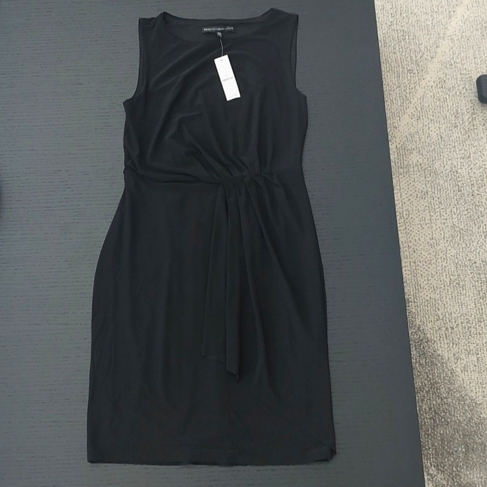 New White House Black Market Jet Black Sleeveless Stretch Jersey Dress XS LBD